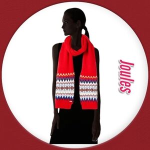 Joules Women's Red Knit Scarf Soft NWT